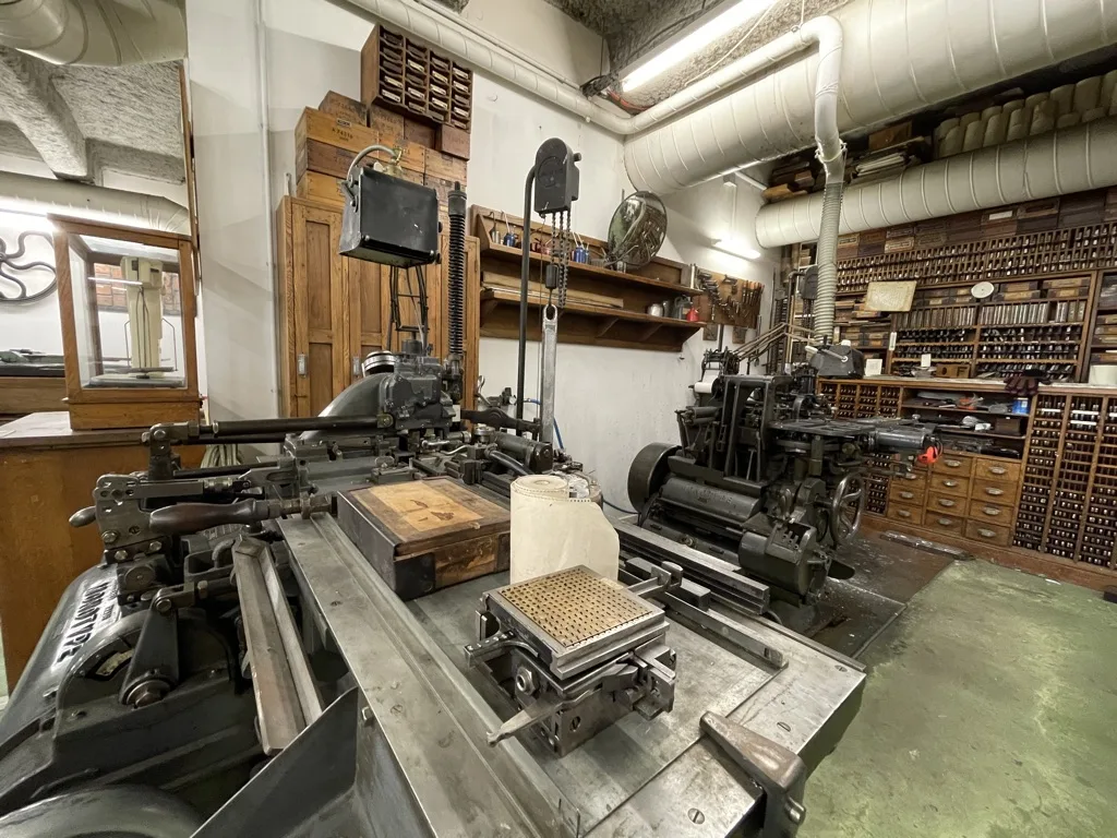Les presses occupent l’espace du musée de l’imprimerie.